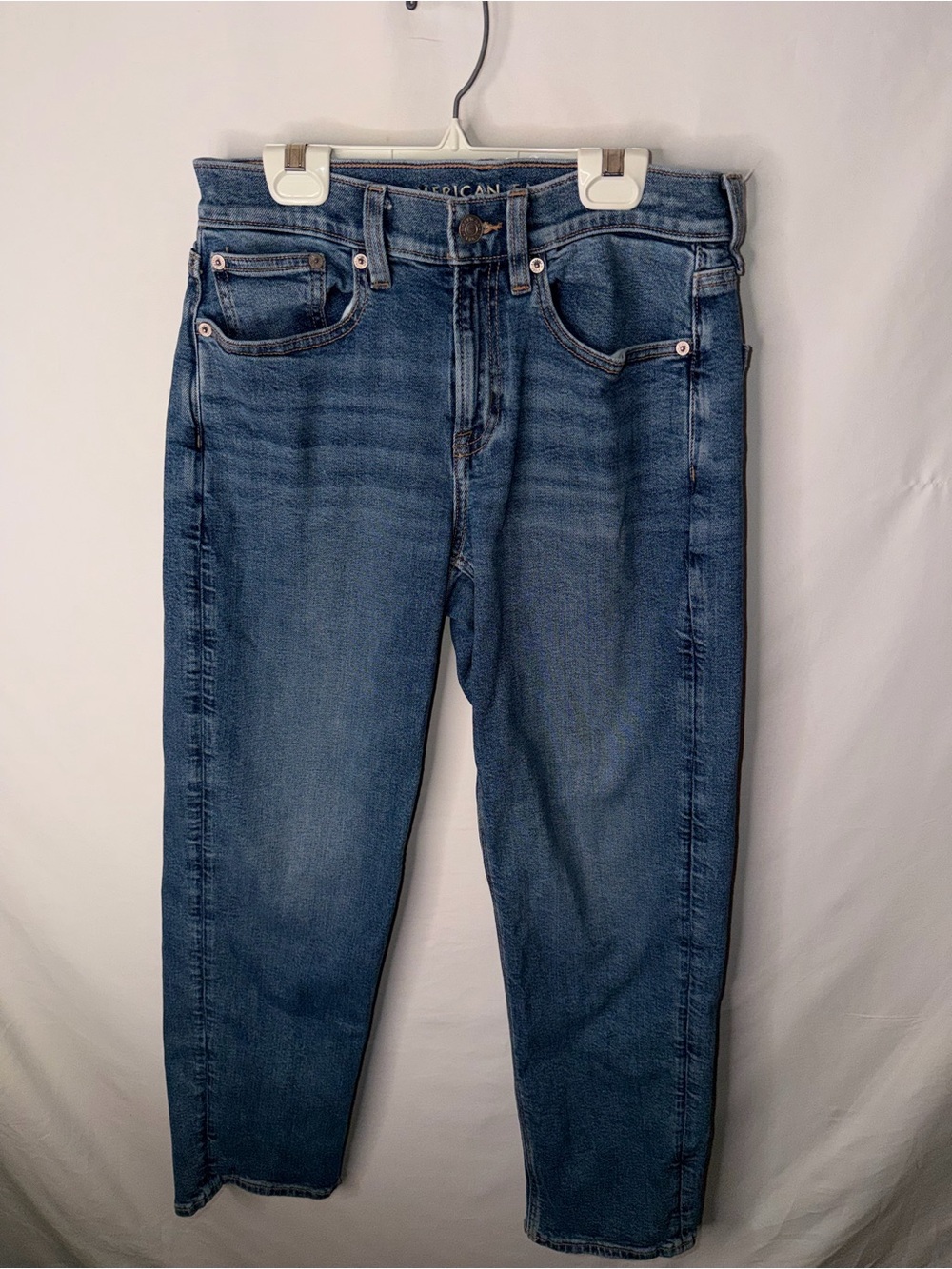 American Eagle Outfitters Women's Slim Straight Jeans in Blue Wash